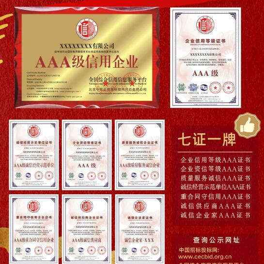 聊城3A信用认证服务